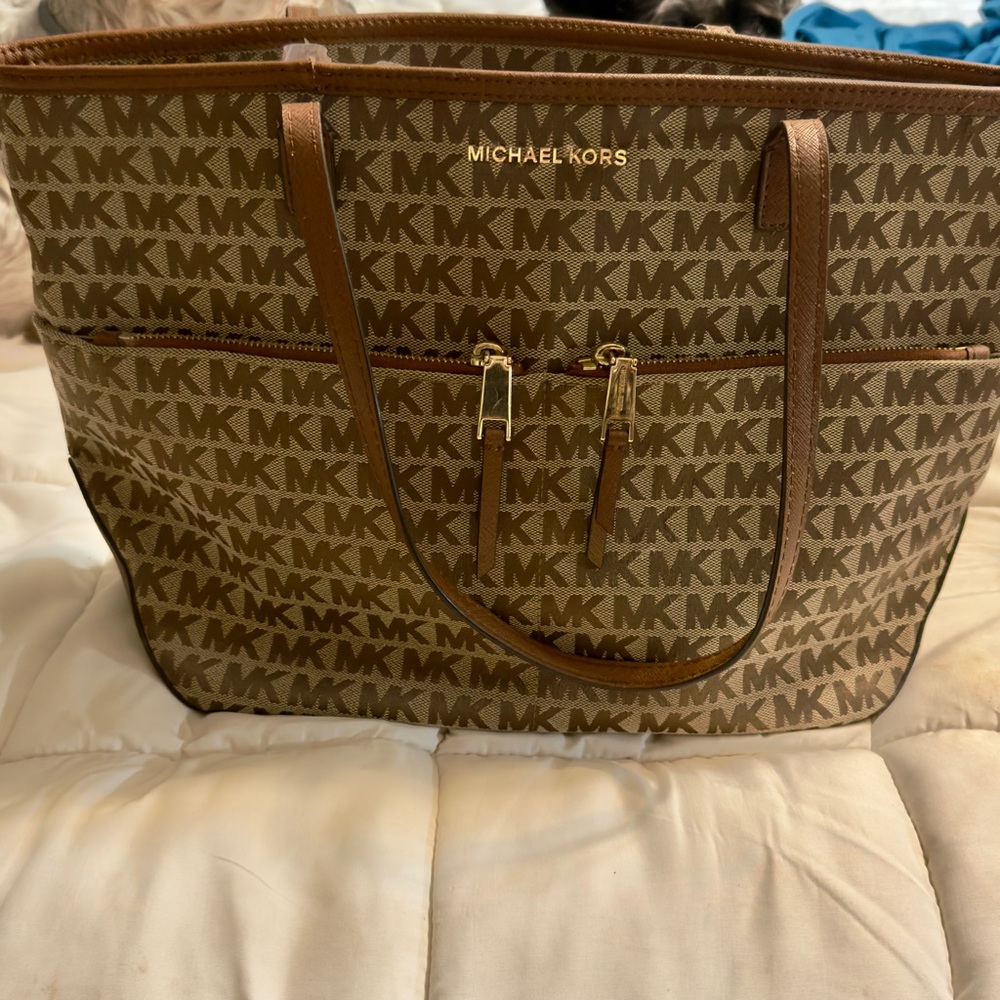 Michael Kors Brown Logo Tote Bag